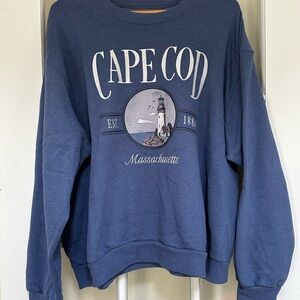 Hollister Blue Crewneck Sweater Cape Cod Design (Size XL)